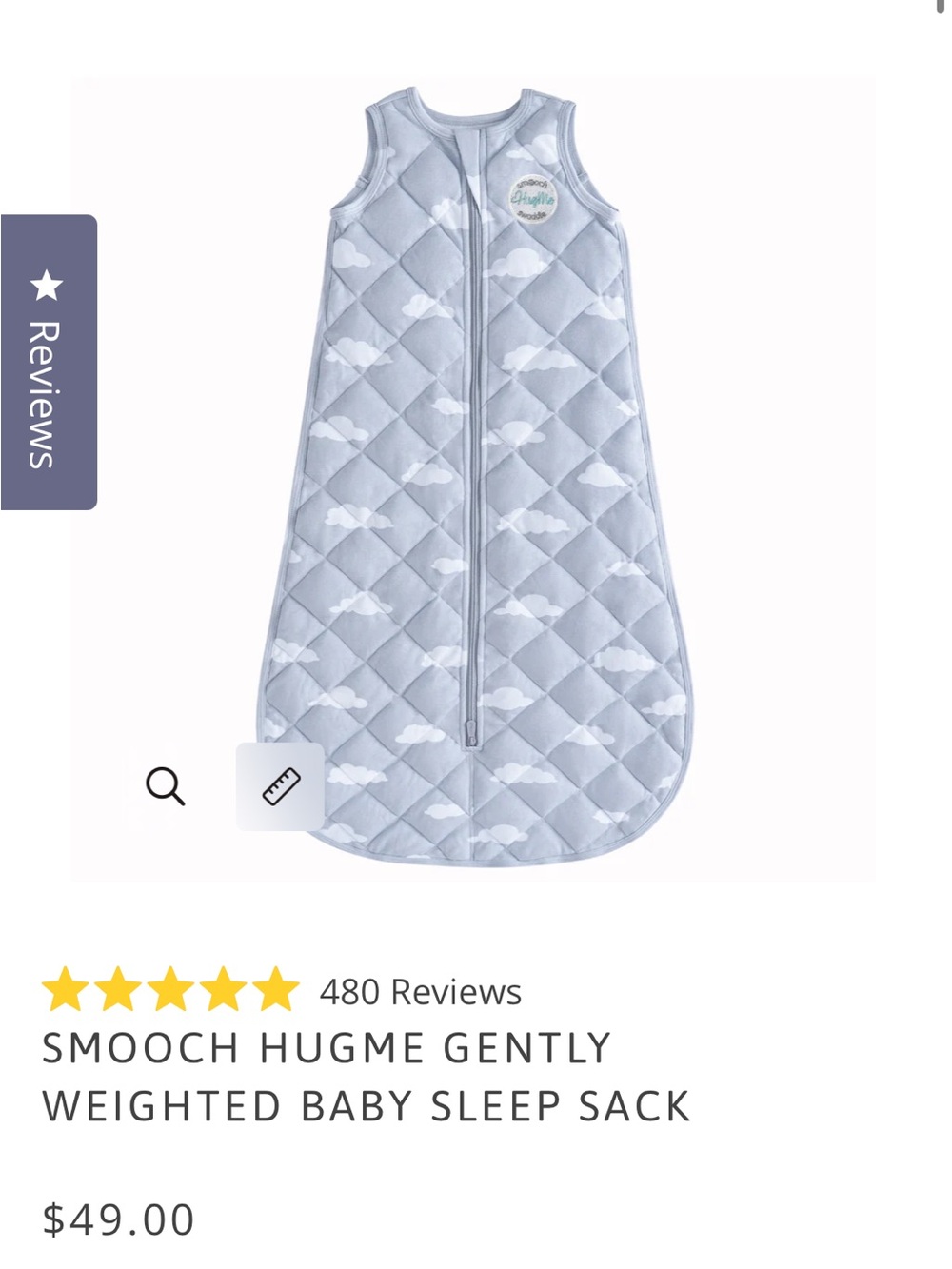 HugMe Gently Weighted Baby Sleep Sack - Light Blue Cloud